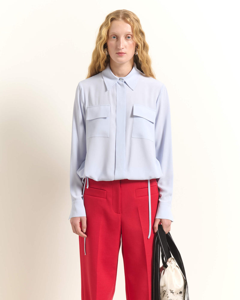 CAMICIA CROPPED CON ORLO E COULISSE