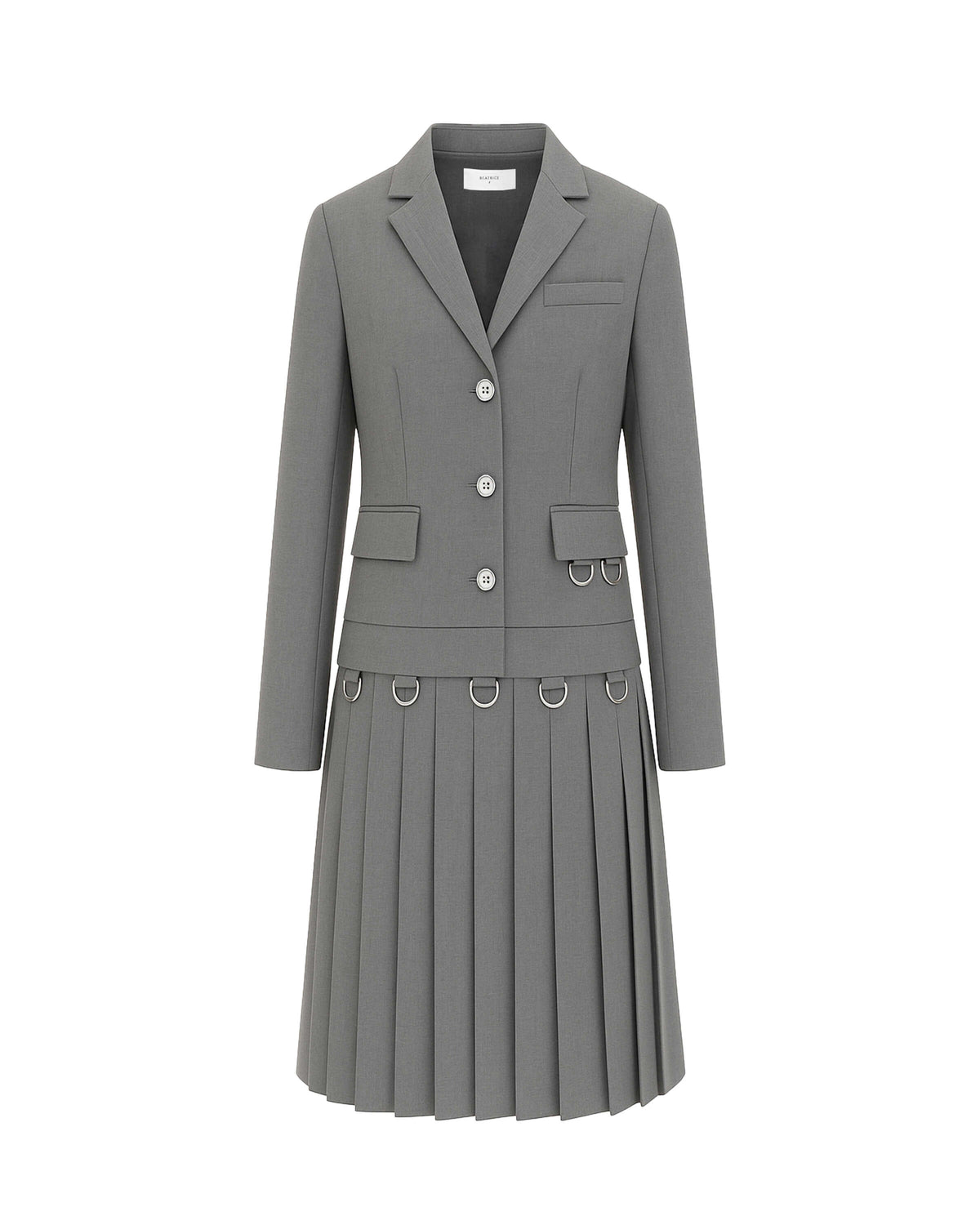 ABITO SAFTORILE CON BLAZER E GONNA PLISSÉ