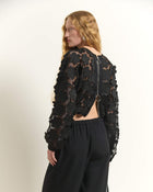 SHORT JACKET WITH FLORAL APPLIQUÉS