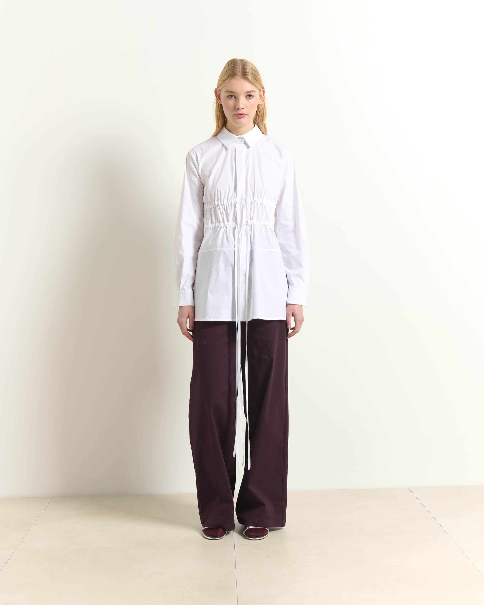 PANTALONI IN COTONE CON CINTURA