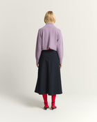 FLARED MIDI SKIRT WITH DIAGONAL PATTERN