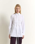 LONG SHIRT WITH ADJUSTABLE DRAWSTRING WAIST