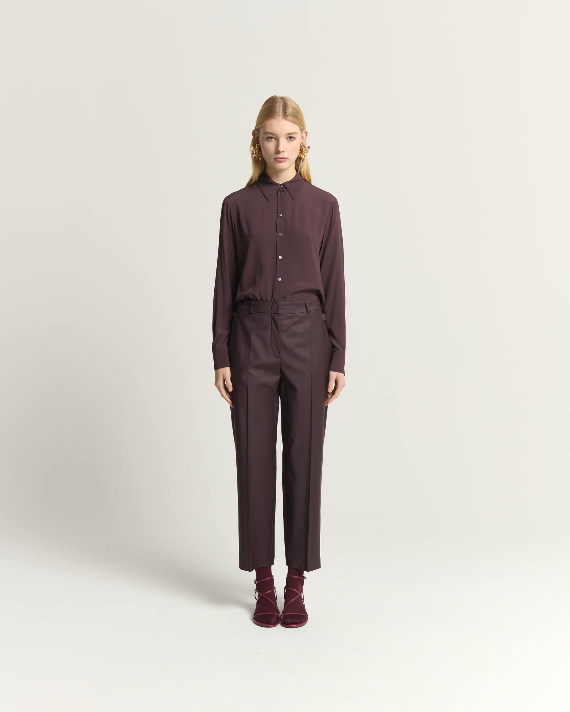 STRAIGHT TROUSERS WITH METAL DETAILS