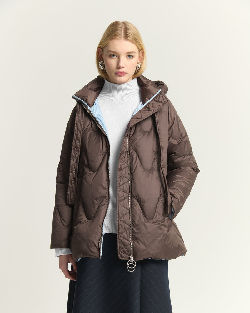 PIUMINO IN NYLON CON VERA IMBOTTITURA IN PIUMA