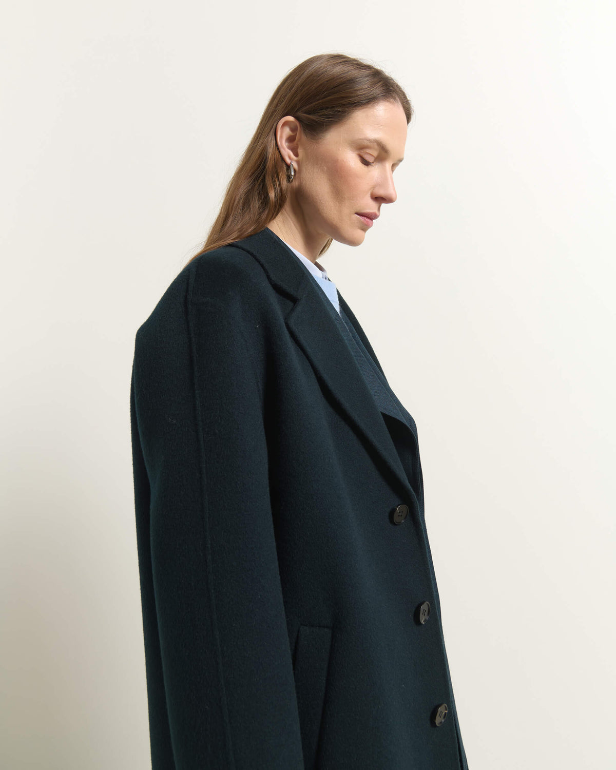 CAPPOTTO MONOPETTO IN LANA CON REVER CLASSICI