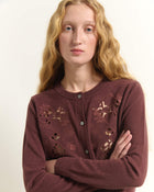 CARDIGAN IN LANA CON INSERTI IN PIZZO SAN GALLO