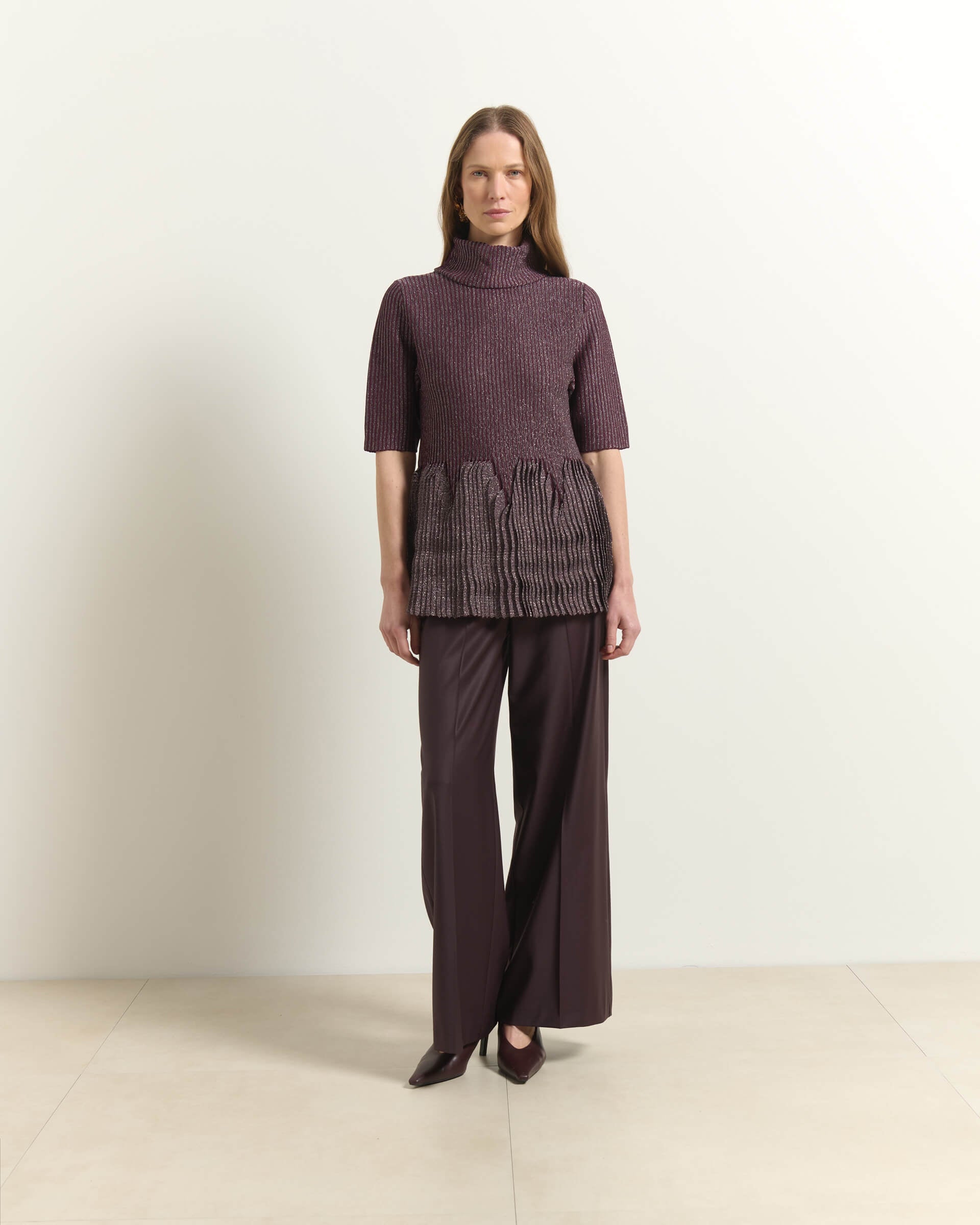 RIBBED KNIT WITH LUREX THREAD