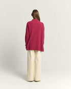 WOOL CARDIGAN WITH WRAP CLOSURE AND BELT