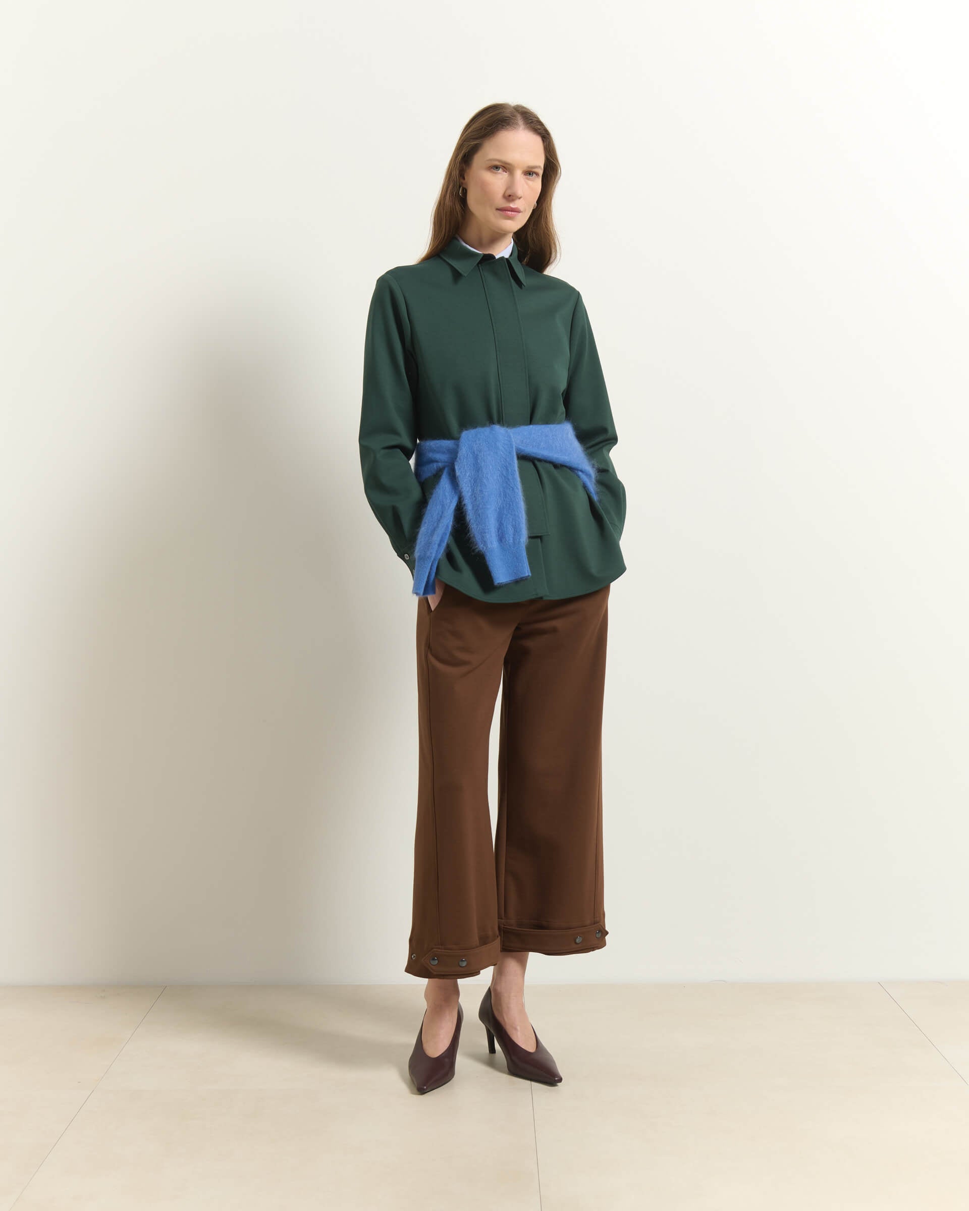 PANTALONI CROP A GAMBA LARGA