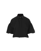 CROP TOP CON MANICHE AMPIE