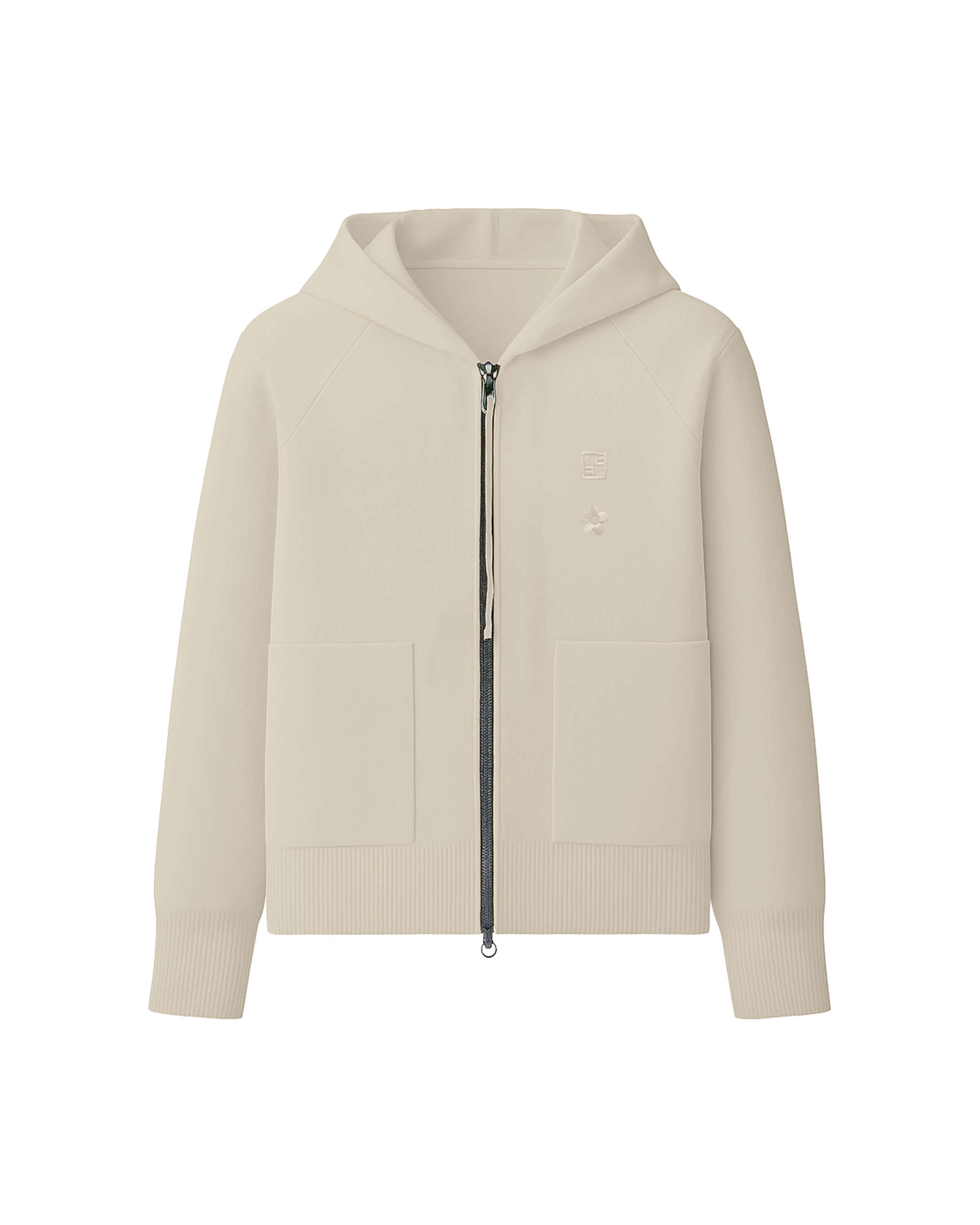 HOODIE WITH FRONT ZIP AND POCKETS
