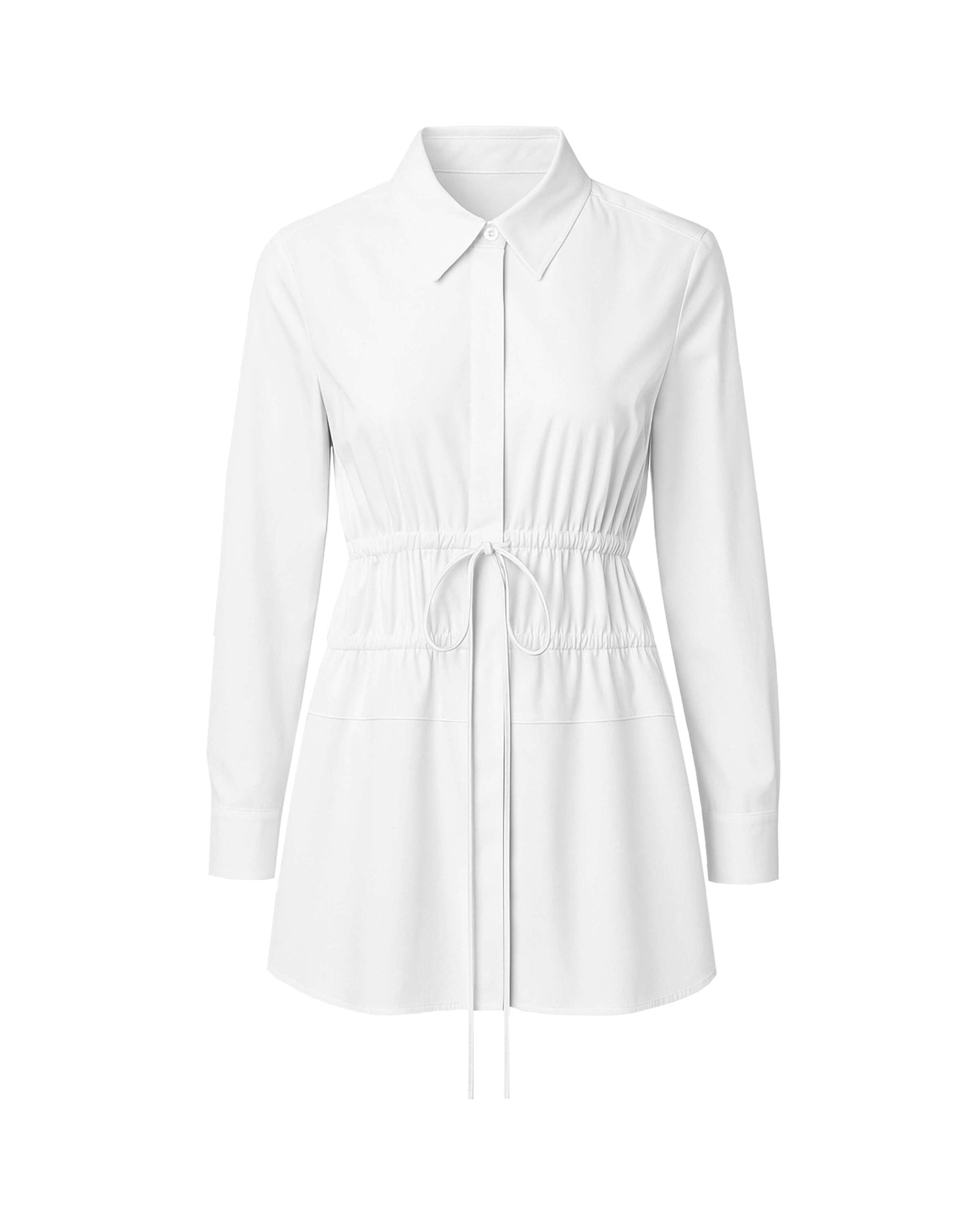 LONG SHIRT WITH ADJUSTABLE DRAWSTRING WAIST