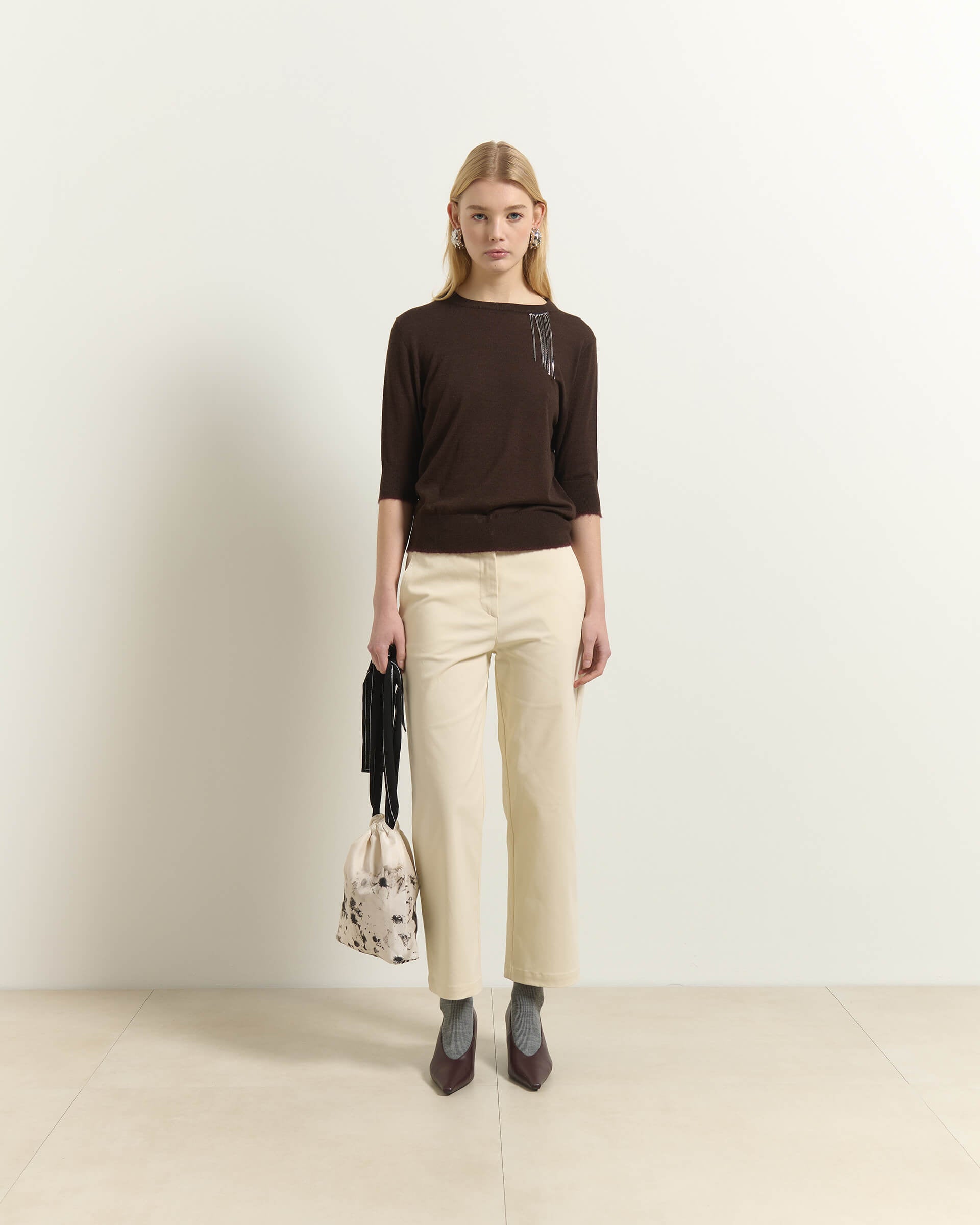 PANTALONI IN COTONE A GAMBA DRITTA