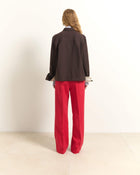 CAMICIA FLUIDA CON POLSINI A CONTRASTO