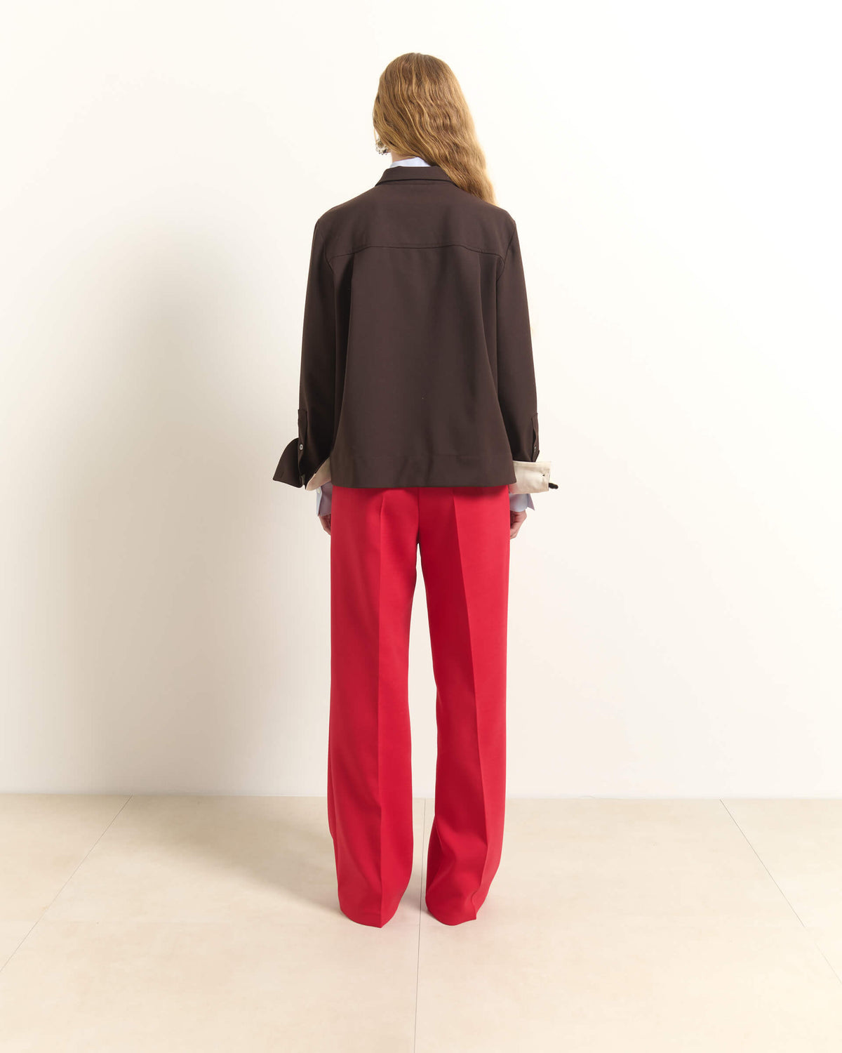 CAMICIA FLUIDA CON POLSINI A CONTRASTO