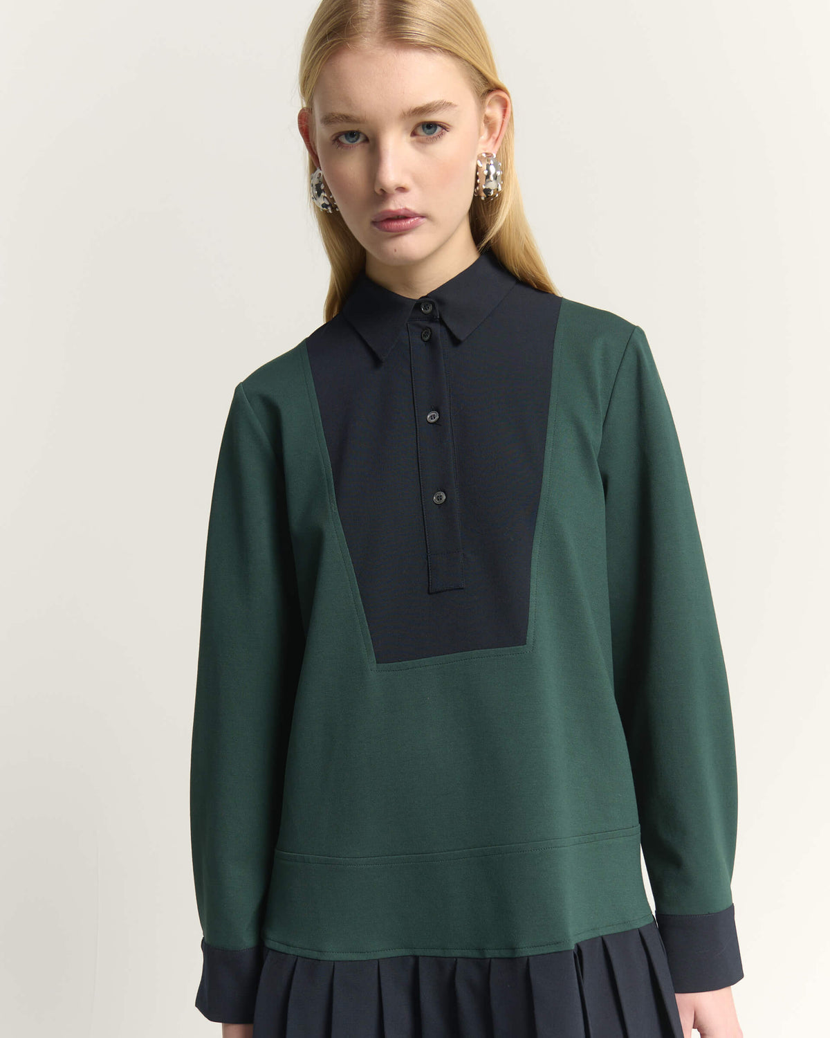 COLLEGE DRESS WITH CONTRAST PLASTRON
