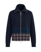 FELPA CON ZIP E DETTAGLIO TARTAN