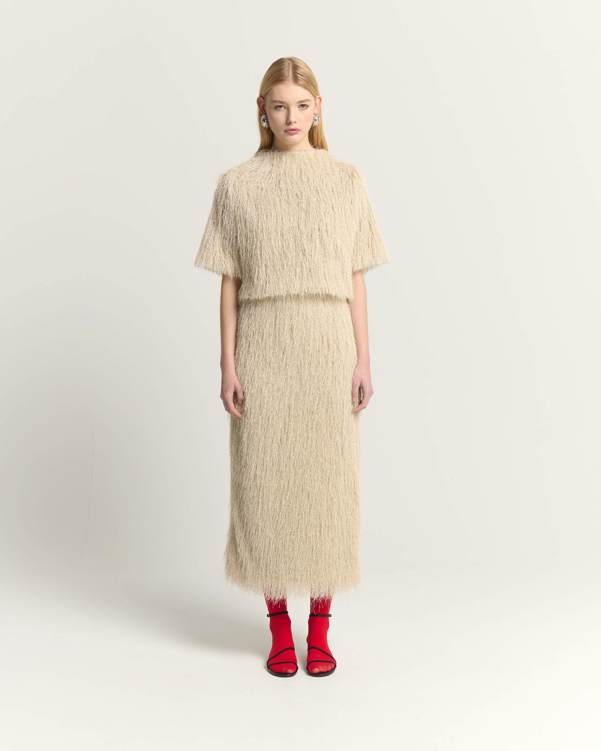 TOP CON FRANGE IN LUREX