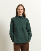 FLUID SHIRT WITH POINTED COLLAR AND HIDDEN CLOSURE