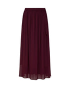 LONG CRÊPE SKIRT WITH GATHERED WAIST
