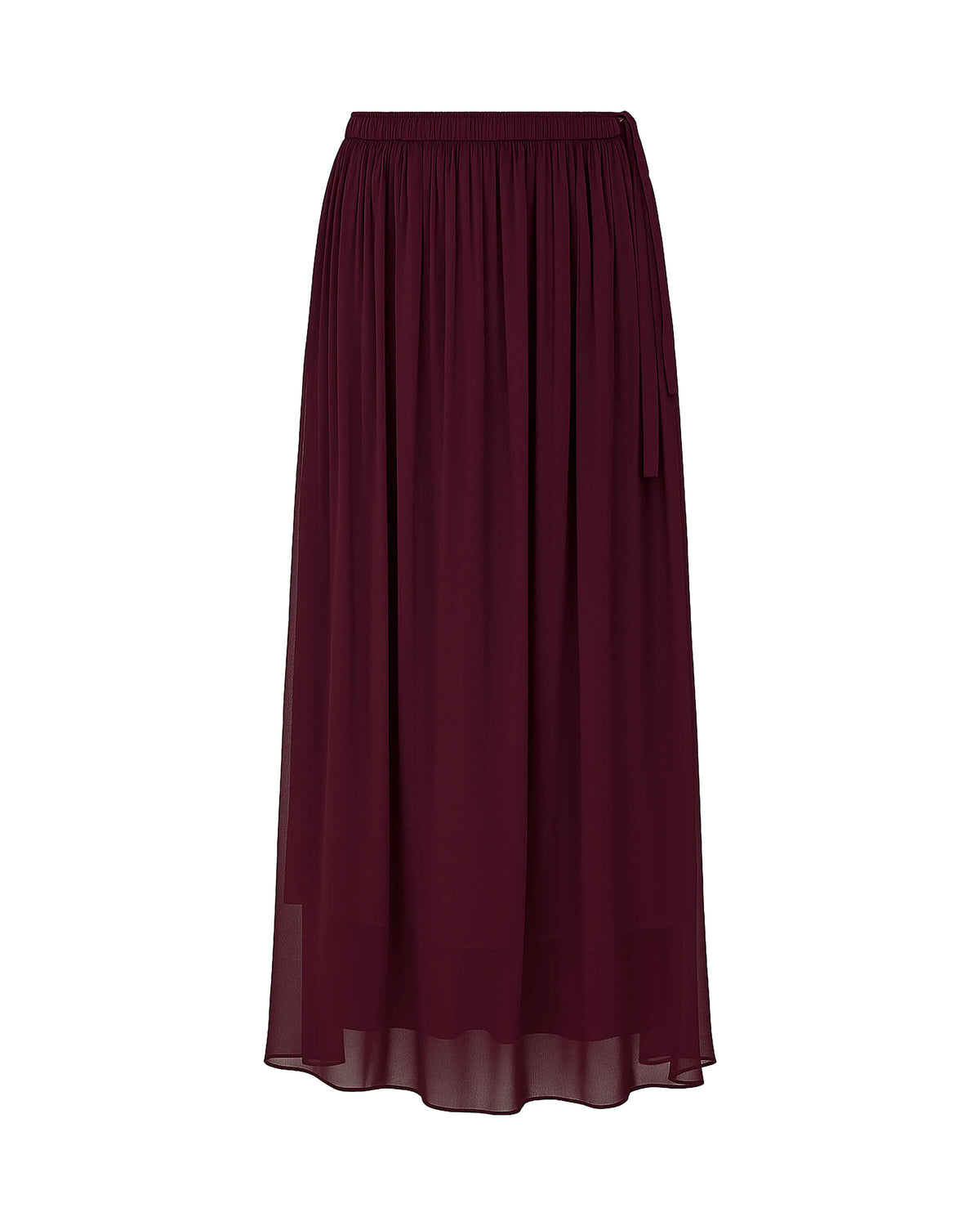 LONG CRÊPE SKIRT WITH GATHERED WAIST