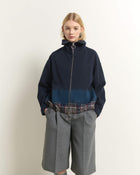 FELPA CON ZIP E DETTAGLIO TARTAN