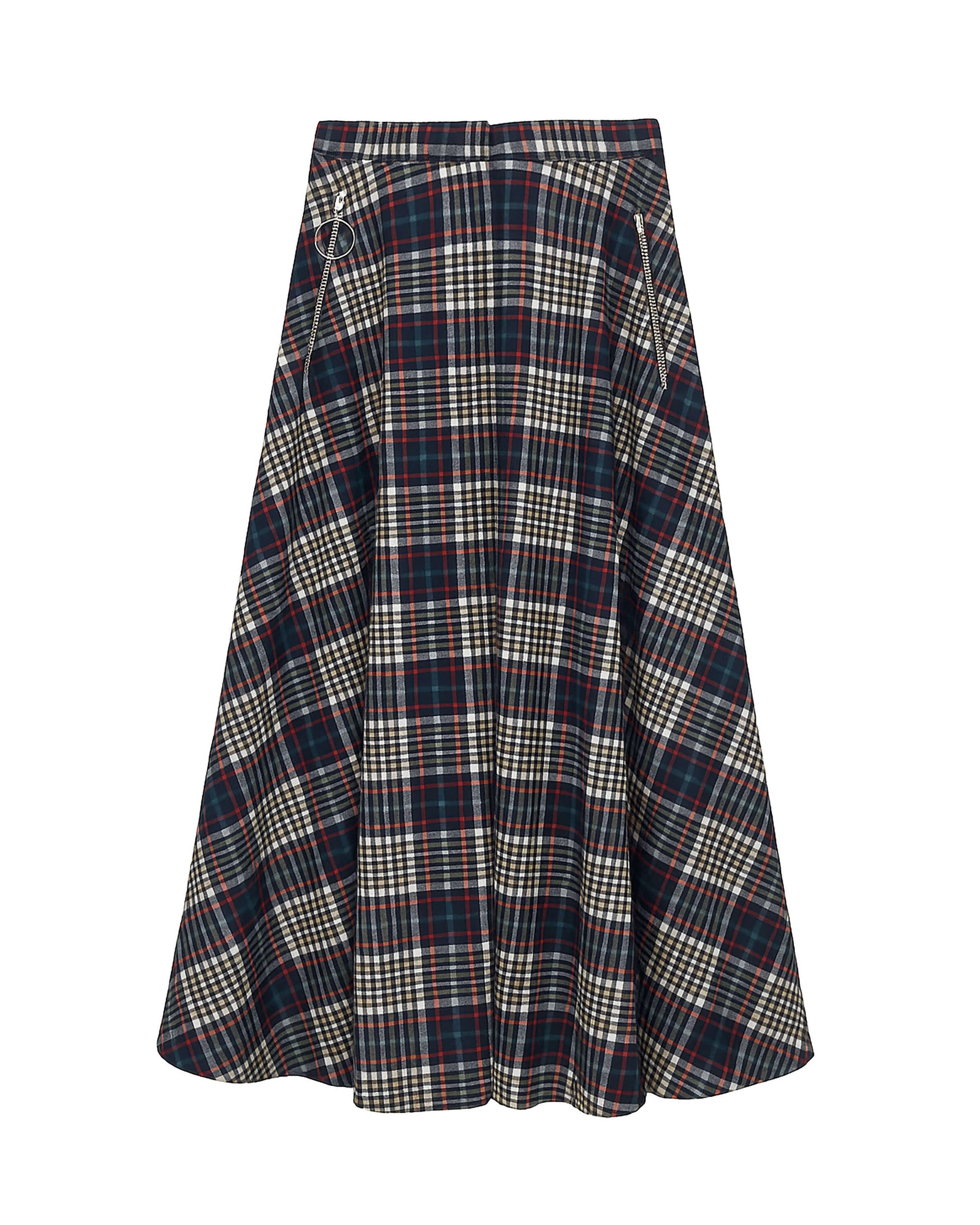 CULOTTE A QUADRI MIDI CON ZIP