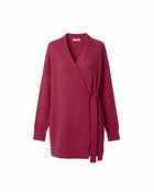 WOOL CARDIGAN WITH WRAP CLOSURE AND BELT