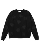 WOOL SWEATER WITH JACQUARD FLORAL MOTIF