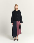 PLEATED MIDI SKIRT WITH PANELS