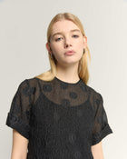 LONG JACQUARD SHEER DRESS