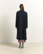 PINSTRIPE LONG DOUBLE-BREASTED COAT