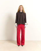 CAMICIA FLUIDA CON POLSINI A CONTRASTO