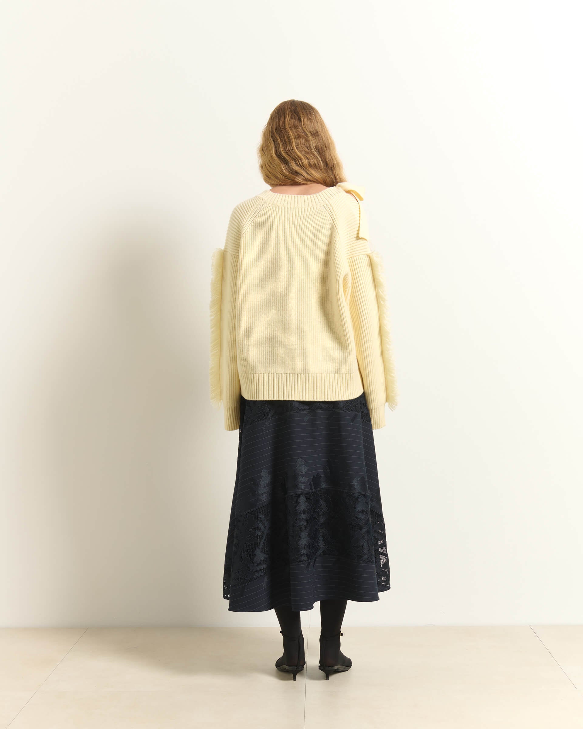 GONNA MIDI GESSATA CON PIZZO
