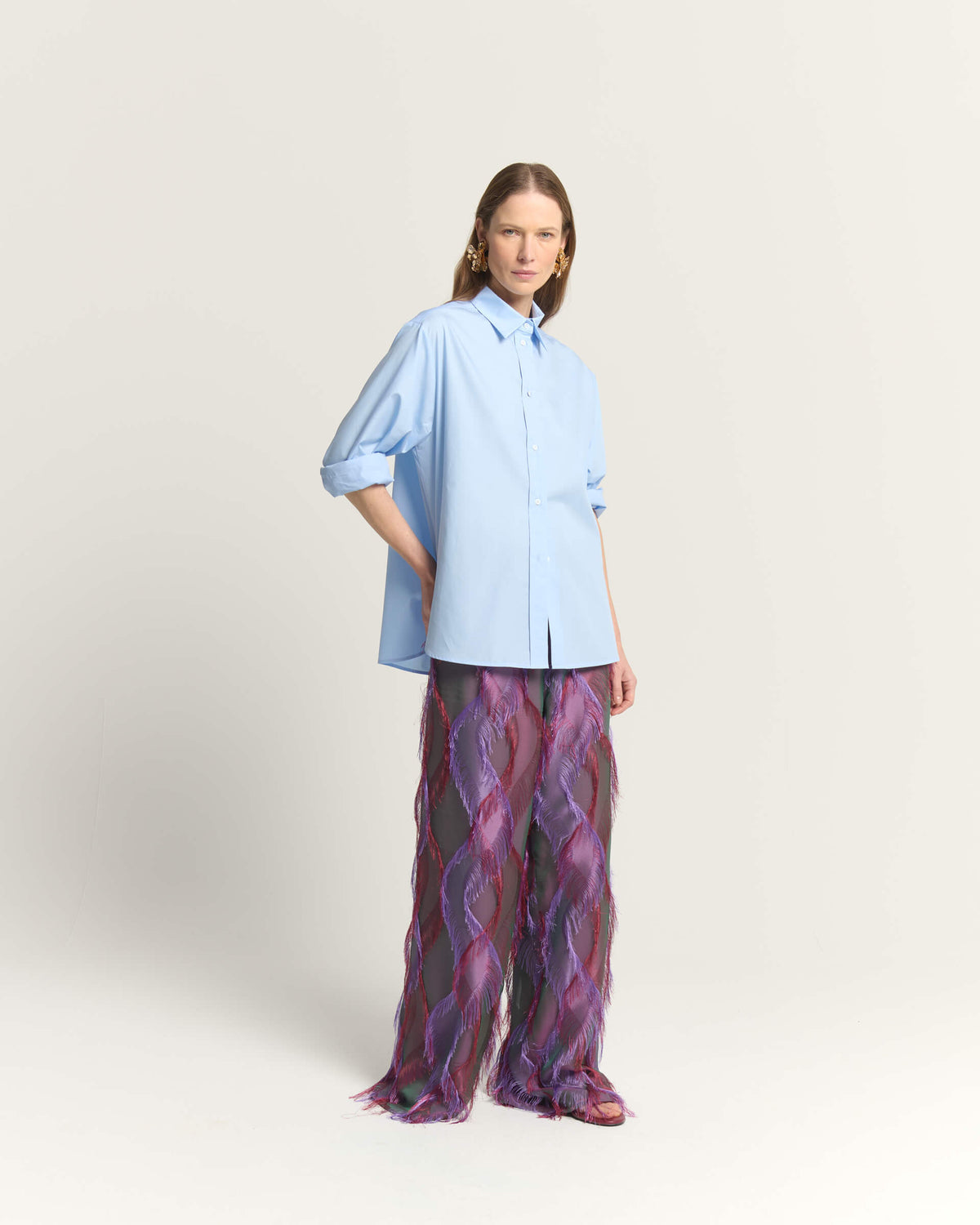 WIDE-LEG TROUSERS WITH FRINGES