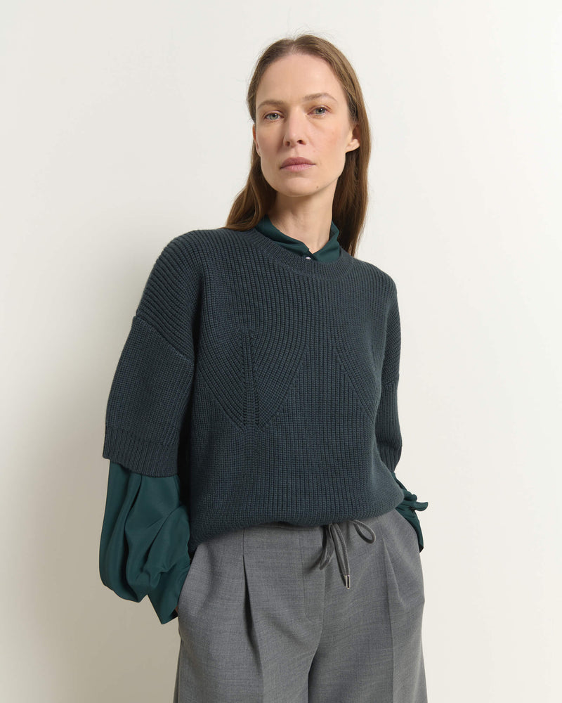 MAGLIONE OVERSIZE IN LANA A COSTINE