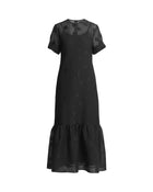 LONG JACQUARD SHEER DRESS