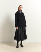 WOOL DUFFLE COAT WITH TOGGLES AND HOOD