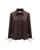 CAMICIA FLUIDA CON POLSINI A CONTRASTO