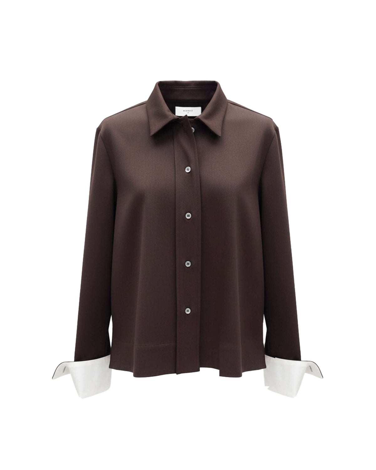 CAMICIA FLUIDA CON POLSINI A CONTRASTO