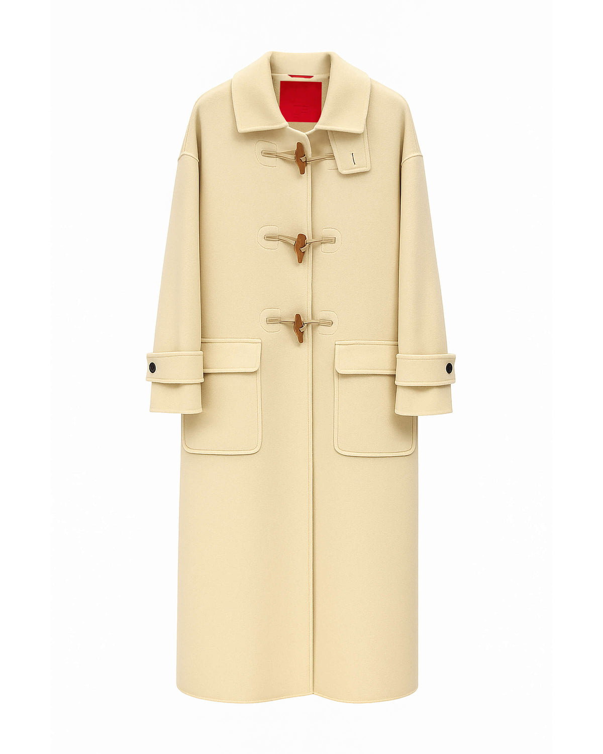 DOUBLE-FACED WOOL AND CASHMERE COAT WITH TOGGLE FASTENING