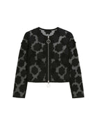 SHORT JACKET WITH FLORAL APPLIQUÉS