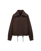 SHORT BOMBER JACKET WITH ADJUSTABLE DRAWSTRING