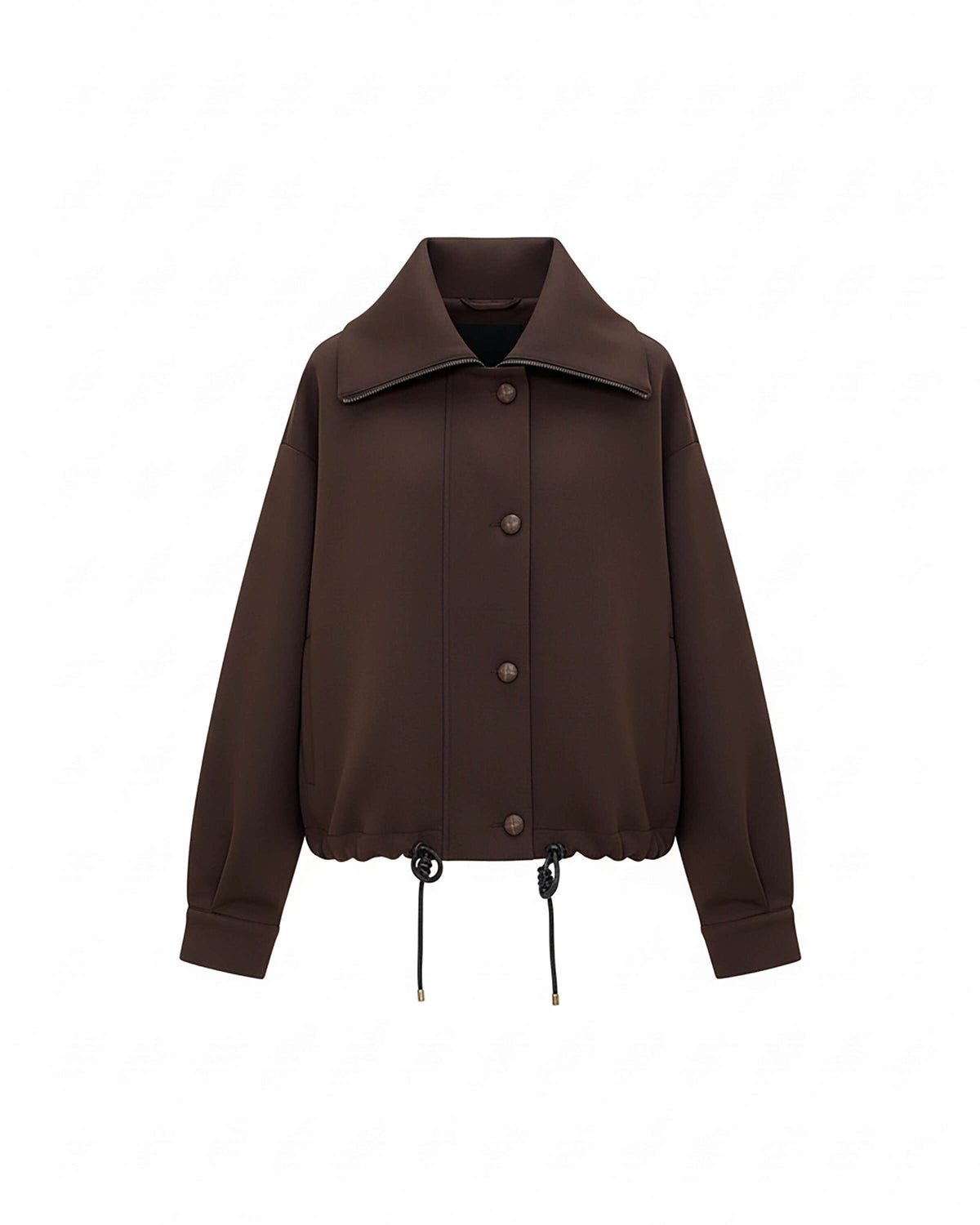 SHORT BOMBER JACKET WITH ADJUSTABLE DRAWSTRING