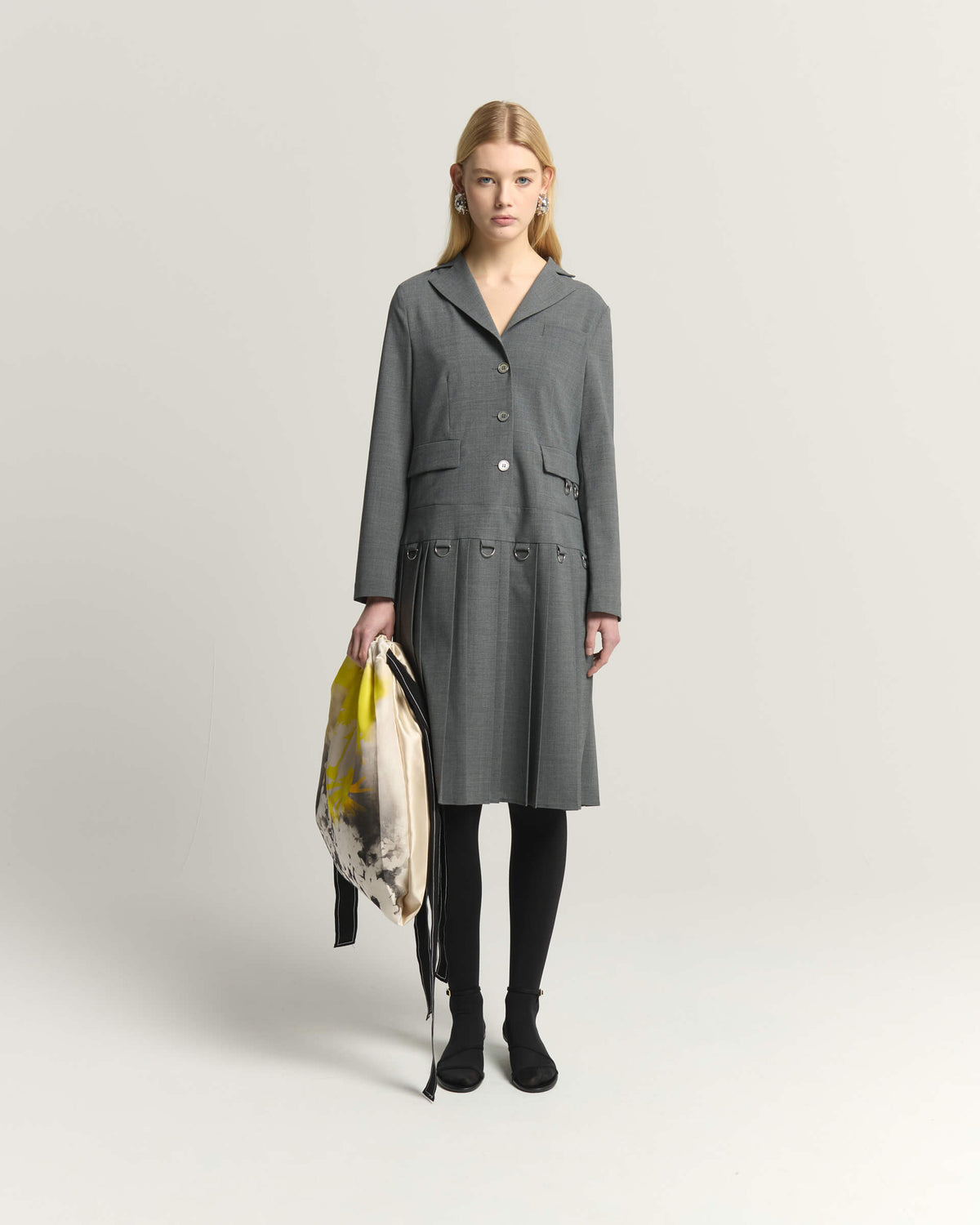 ABITO SAFTORILE CON BLAZER E GONNA PLISSÉ