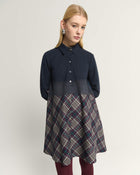 ABITO IN TARTAN CON LAVORAZIONE PUNCH NEEDLE