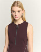 VESTITO MIDI SENZA MANICHE CON BORDI ARGENTATI