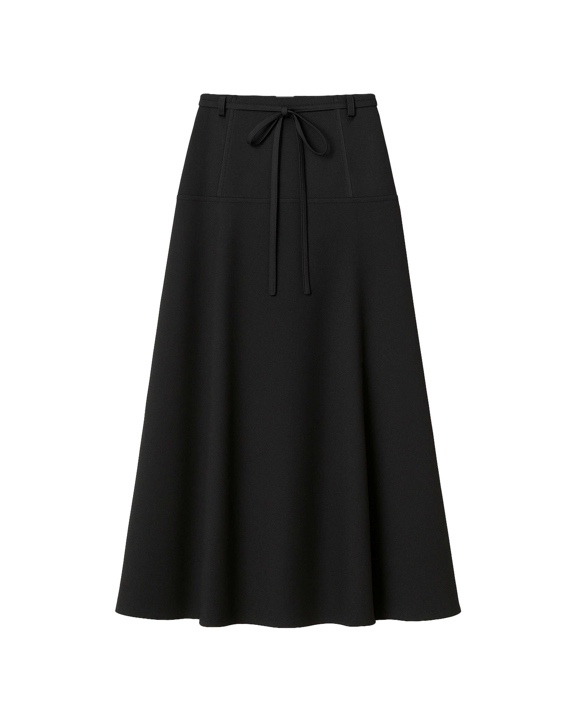 FLARED SKIRT WITH WAIST TIE BELT