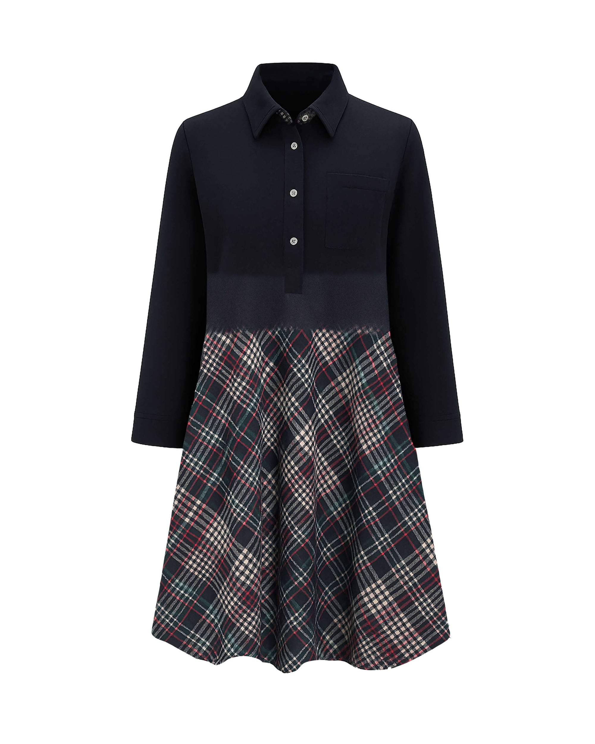 ABITO IN TARTAN CON LAVORAZIONE PUNCH NEEDLE