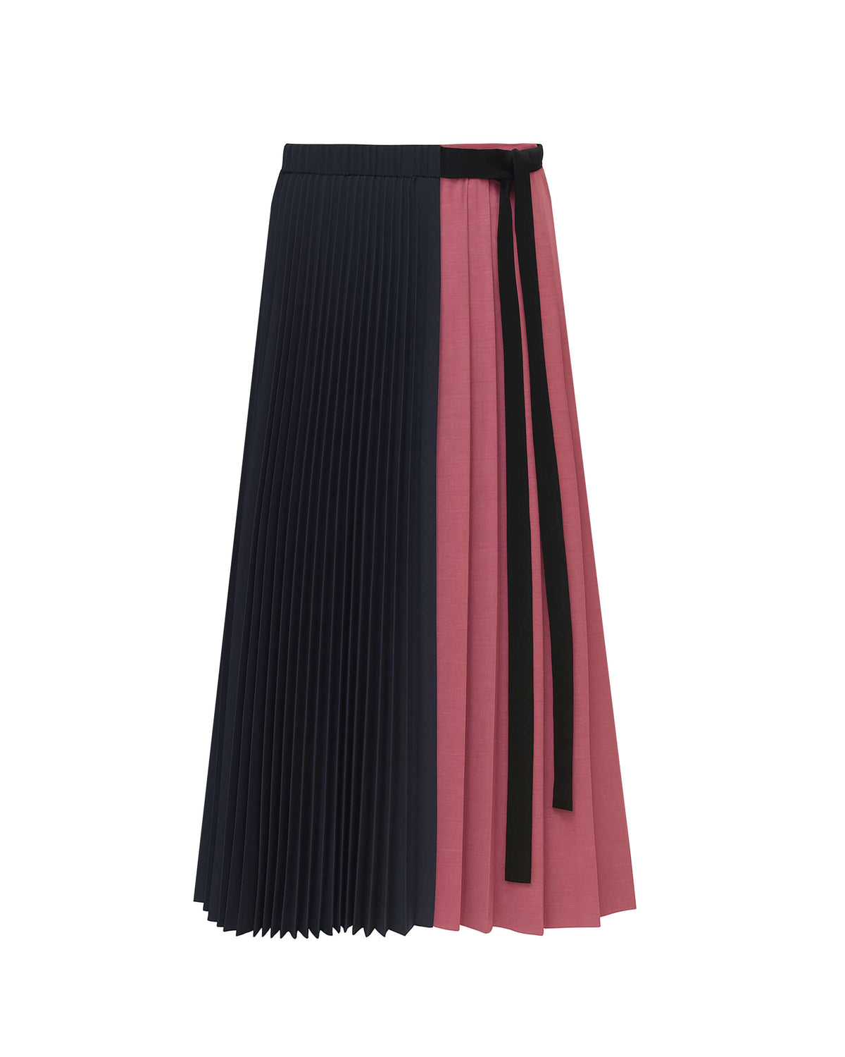 PLEATED MIDI SKIRT WITH PANELS